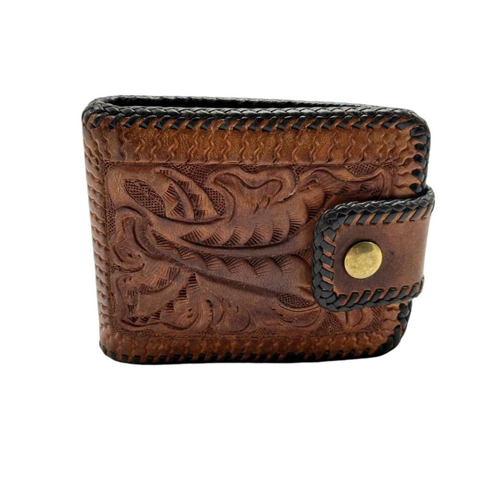 Handcrafted Leather Wallet Floral Embossed Design